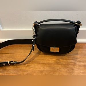 The Kooples Black Leather Saddle Bag